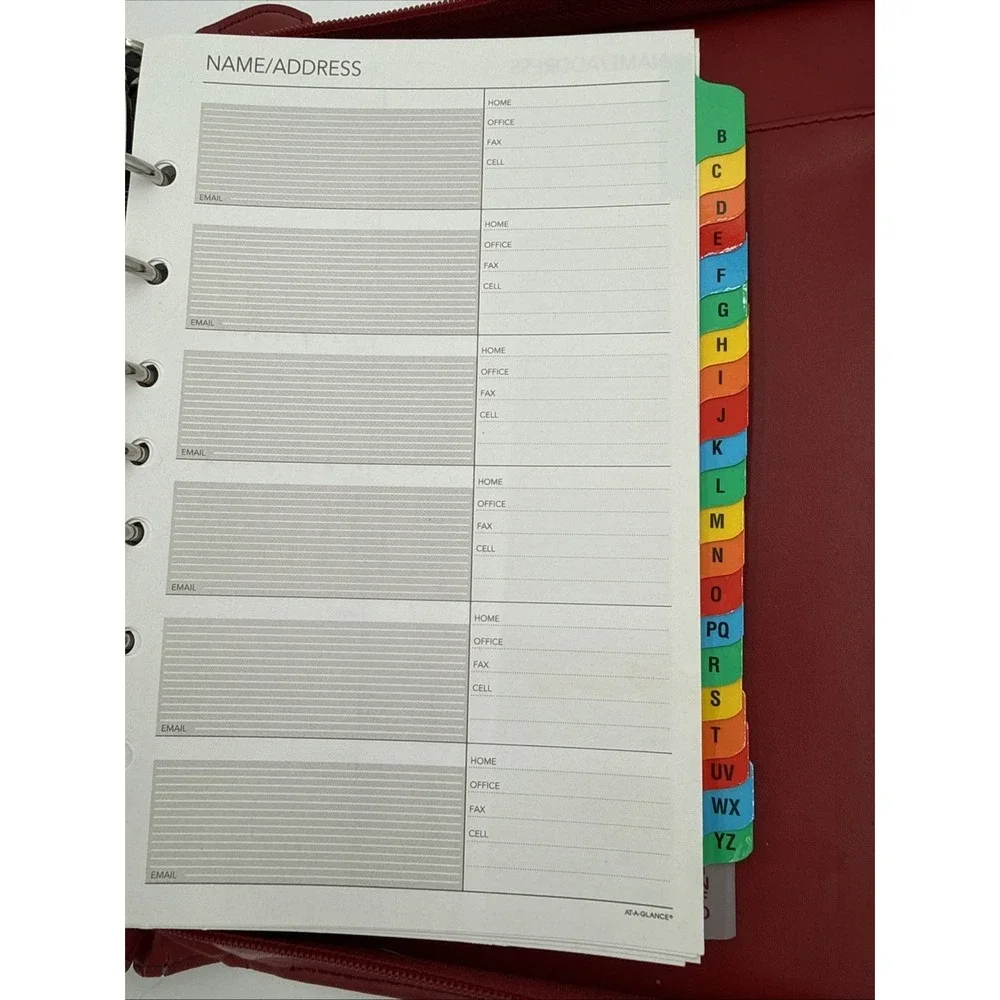Franklin Covey Day One Planner Binder Organizer Fashion Classic RED Handles VTG